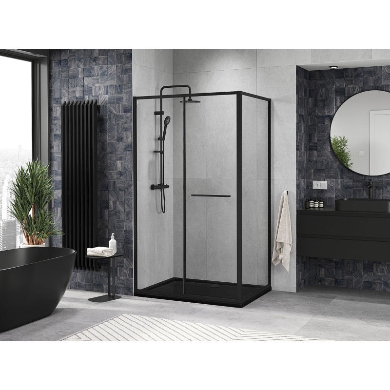Mexen Linea cabine de douche coulissante 100 x 95 cm, transparent, noir - 8E1-100-095-70-70