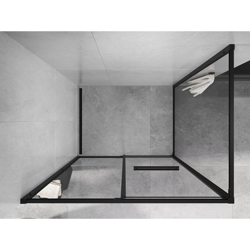 Mexen Linea cabine de douche coulissante 90 x 100 cm, transparente, noire - 8E1-090-100-70-70