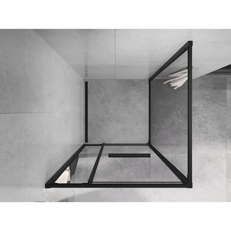 Mexen Linea cabine de douche coulissante 80 x 80 cm, transparente, noire - 8E1-080-080-70-70