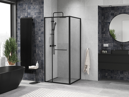 Mexen Linea cabine de douche coulissante 95 x 95 cm, transparente, noire - 8E1-095-095-70-70