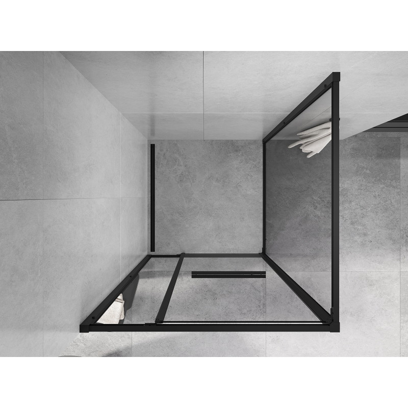 Mexen Linea cabine de douche coulissante 100 x 100 cm, transparent, noir - 8E1-100-100-70-70