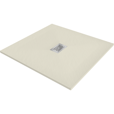 Mexen Hugo receveur de douche carré SMC 100 x 100 cm, beige, cache inox - 42691010-X