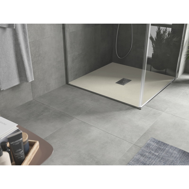 Mexen Hugo receveur de douche carré SMC 100 x 100 cm, beige, cache inox - 42691010-X