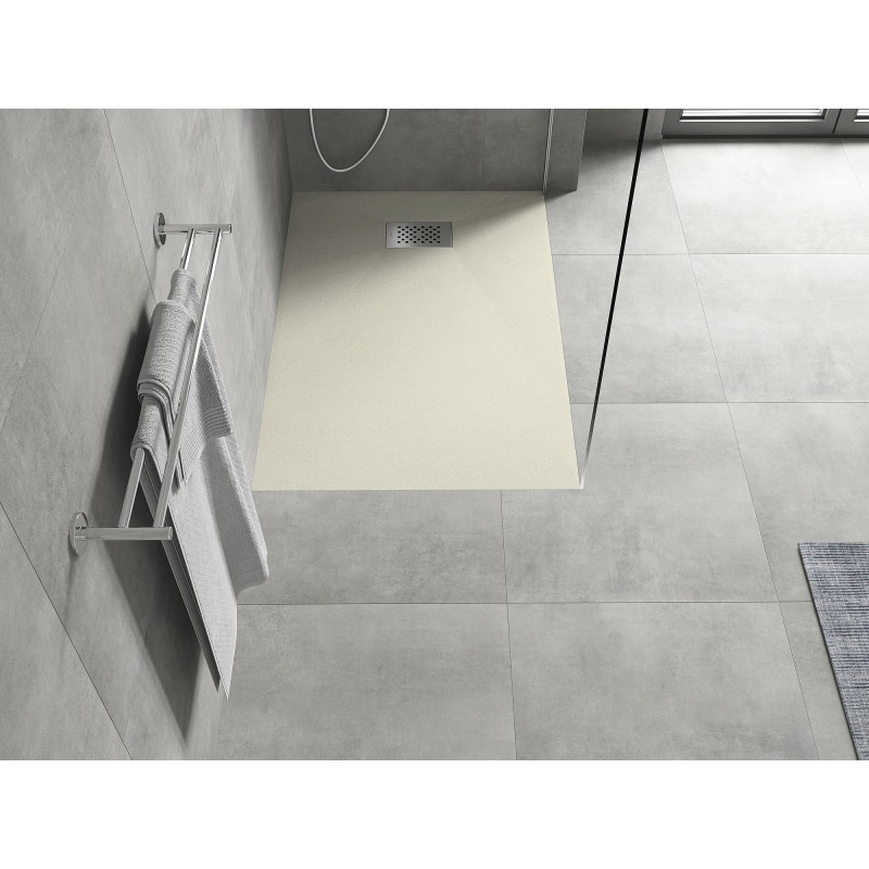 Mexen Hugo receveur de douche rectangulaire SMC 120 x 70 cm, beige, cache inox - 42697012-X
