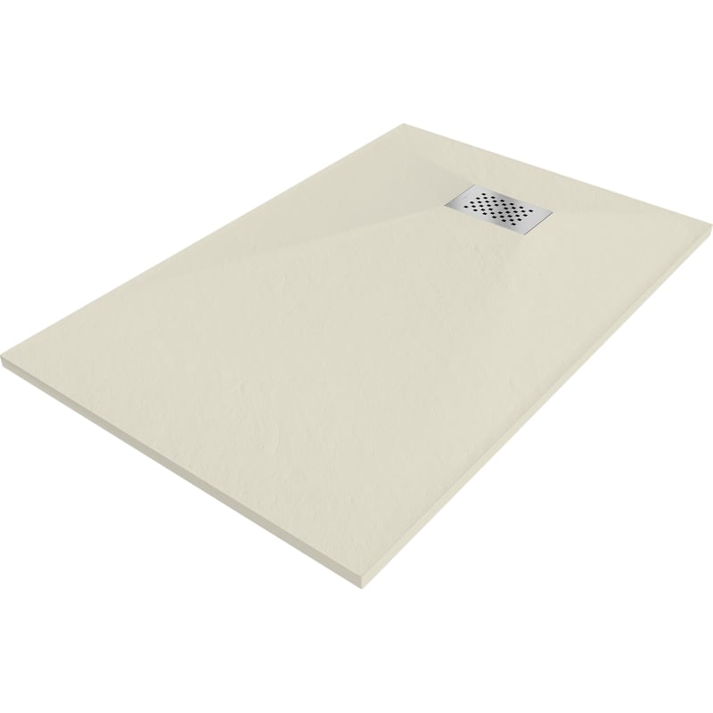 Mexen Hugo receveur de douche rectangulaire SMC 80 x 70 cm, beige, cache inox - 42697080-X