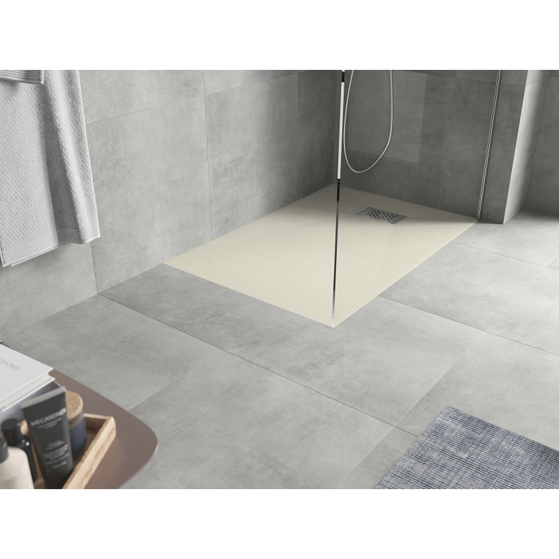 Mexen Hugo receveur de douche rectangulaire SMC 80 x 70 cm, beige, cache inox - 42697080-X