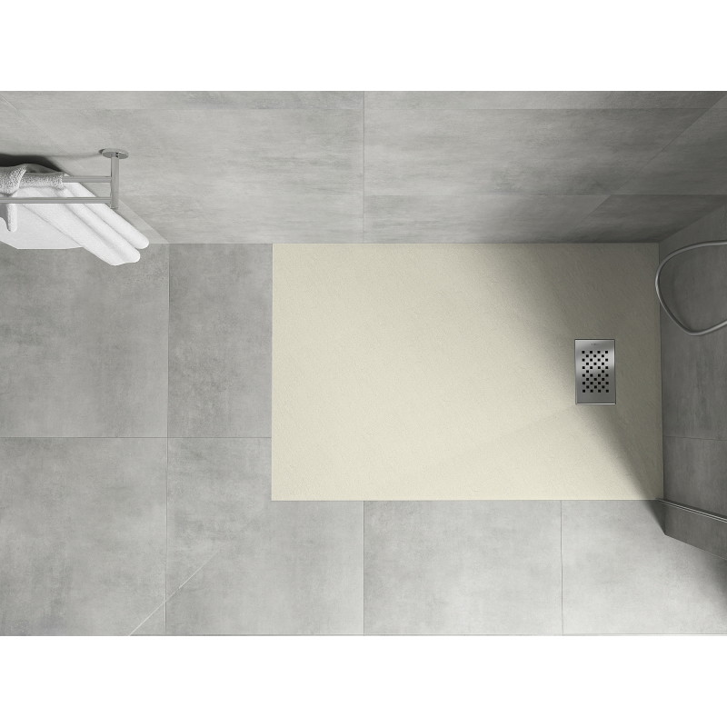 Mexen Hugo receveur rectangulaire SMC 120 x 90 cm, beige, cache inox - 42699012-X