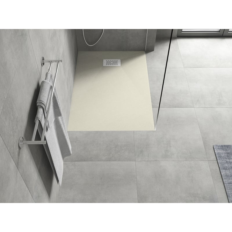 Mexen Hugo receveur de douche rectangulaire SMC 120 x 80 cm, beige, cache blanc - 42698012-W