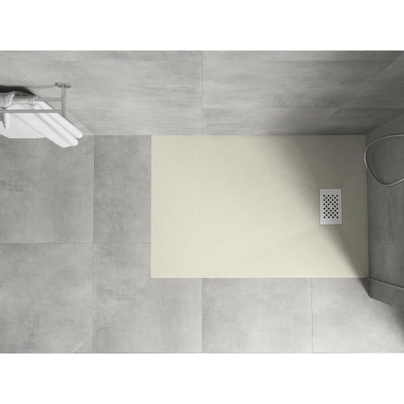 Mexen Hugo receveur de douche rectangulaire SMC 100 x 80 cm, beige, cache blanc - 42698010-W