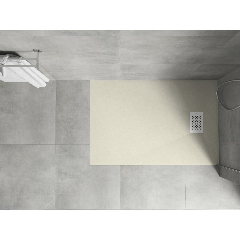 Mexen Hugo receveur de douche rectangulaire SMC 120 x 80 cm, beige, cache blanc - 42698012-W