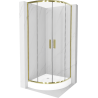 Mexen Rio cabine de douche semi-circulaire 90 x 90 cm, transparent, or + receveur, blanc - 863-090-090-50-00-4710