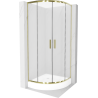 Mexen Rio cabine de douche semi-circulaire 80 x 80 cm, givré, or + receveur Rio, blanc - 863-080-080-50-30-4710