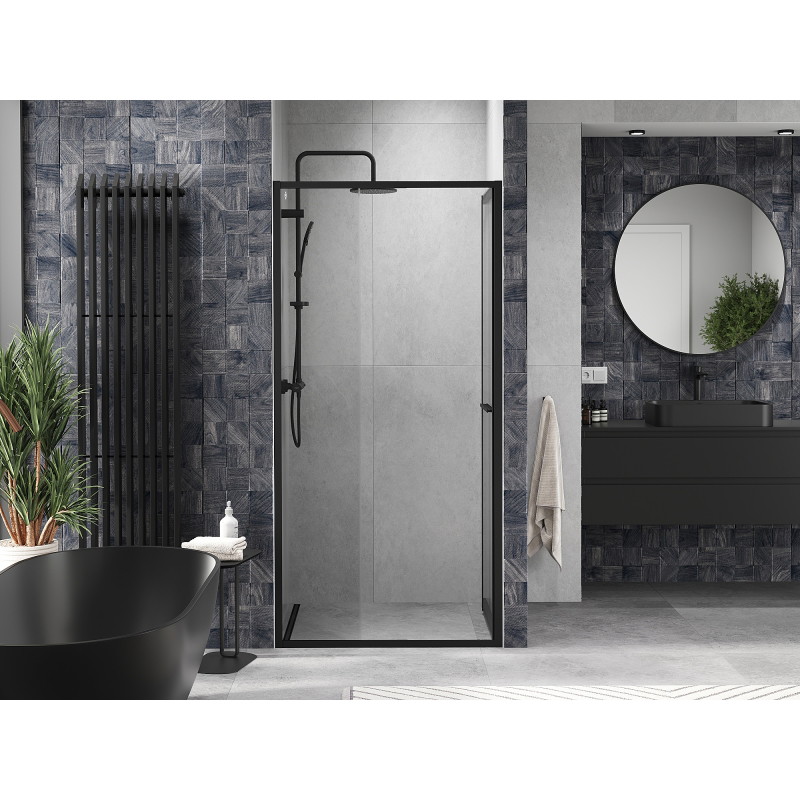 Mexen Linea porte de douche coulissante 85 cm, transparente, noire - 8E1-085-000-70-70
