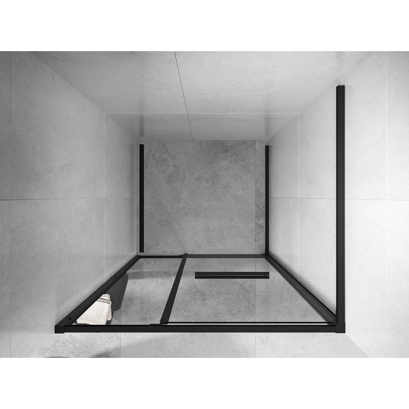 Mexen Linea portes de douche coulissantes 90 cm, transparentes, noires - 8E1-090-000-70-70