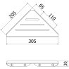 Mexen Diva-C panier de salle de bain d'angle, blanc - 70A8528-20