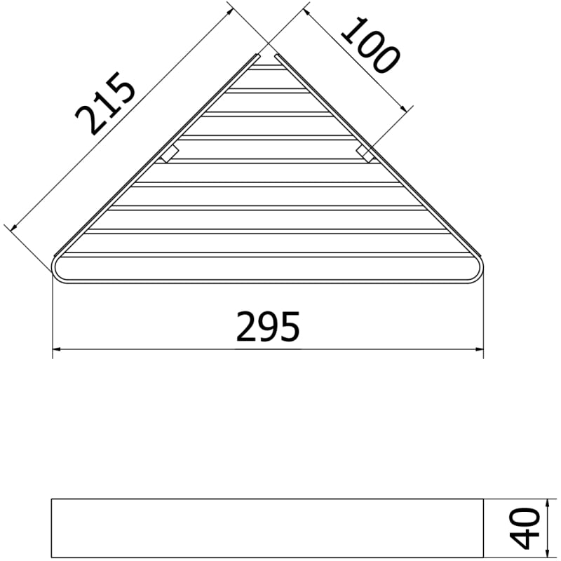 Mexen Evos-C panier de salle de bains d'angle, gris pistolet brossé - 70A8514-66