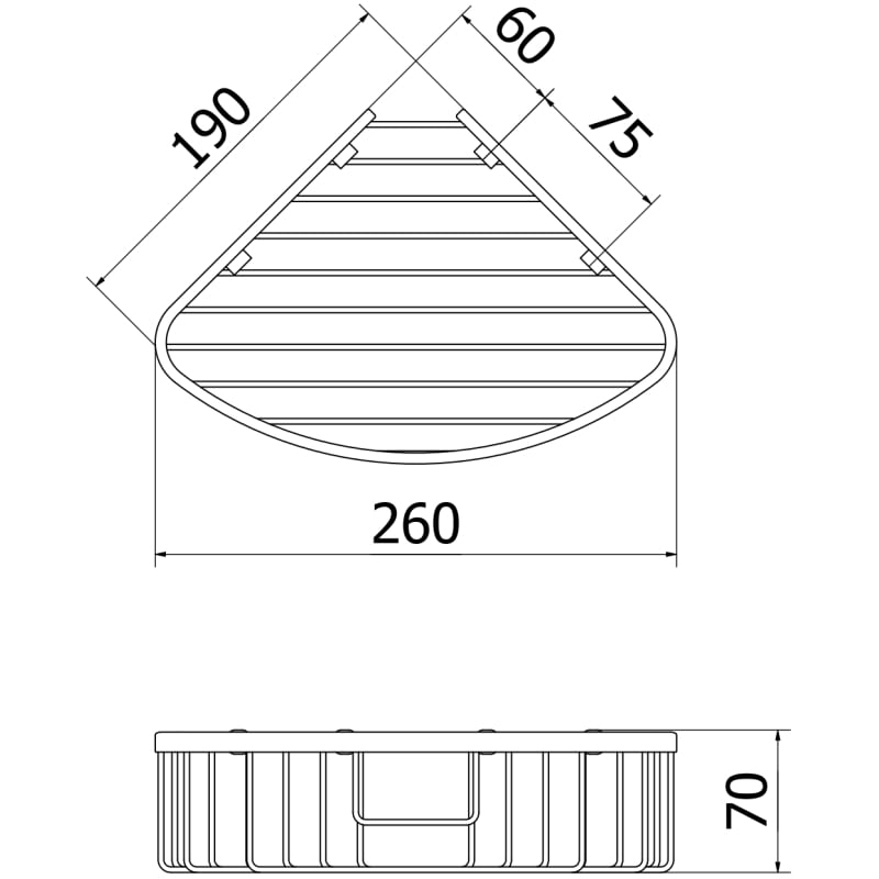 Mexen Uni-C panier de salle de bain d'angle, chromé - 70A8517-00