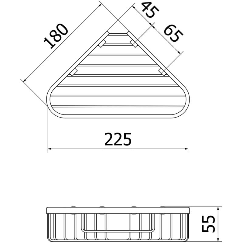 Mexen Uni-T panier de salle de bain d'angle, noir - 70A8520-70