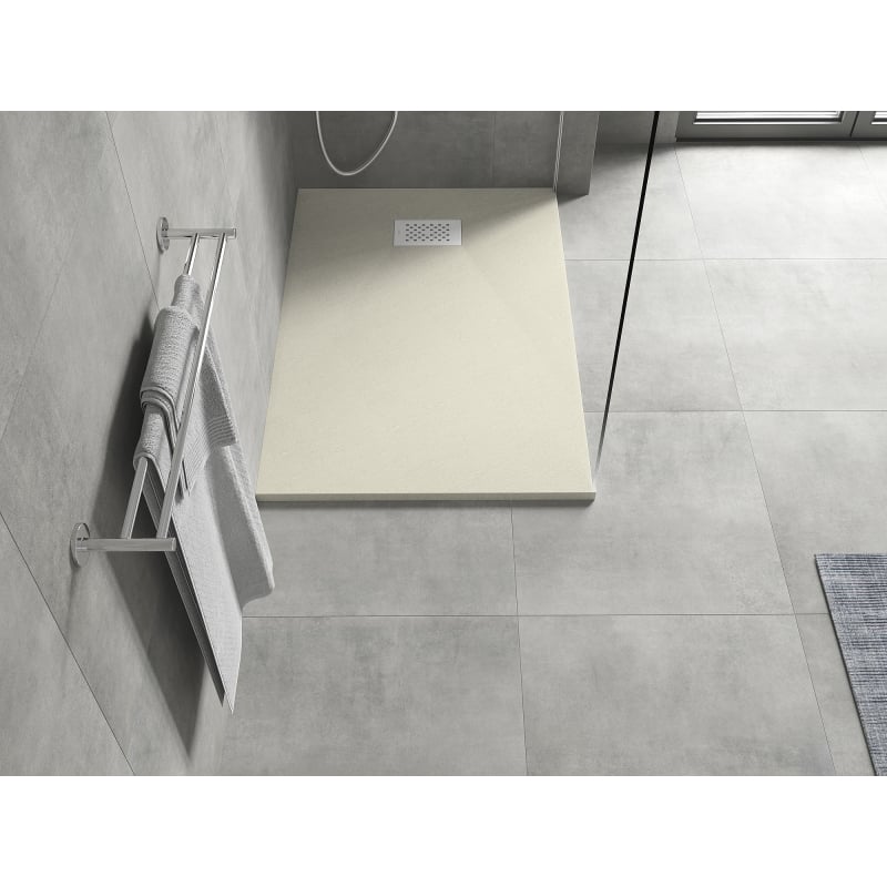 Mexen Hugo receveur de douche rectangulaire SMC 100 x 90 cm, beige, cache blanc - 42699010-W