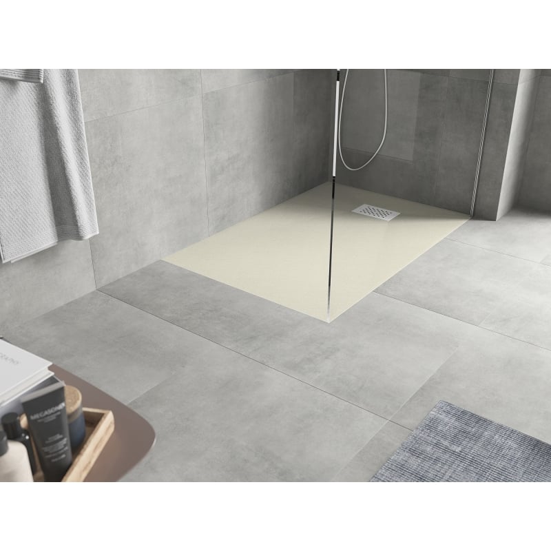 Mexen Hugo receveur de douche rectangulaire SMC 120 x 90 cm, beige, cache blanc - 42699012-W
