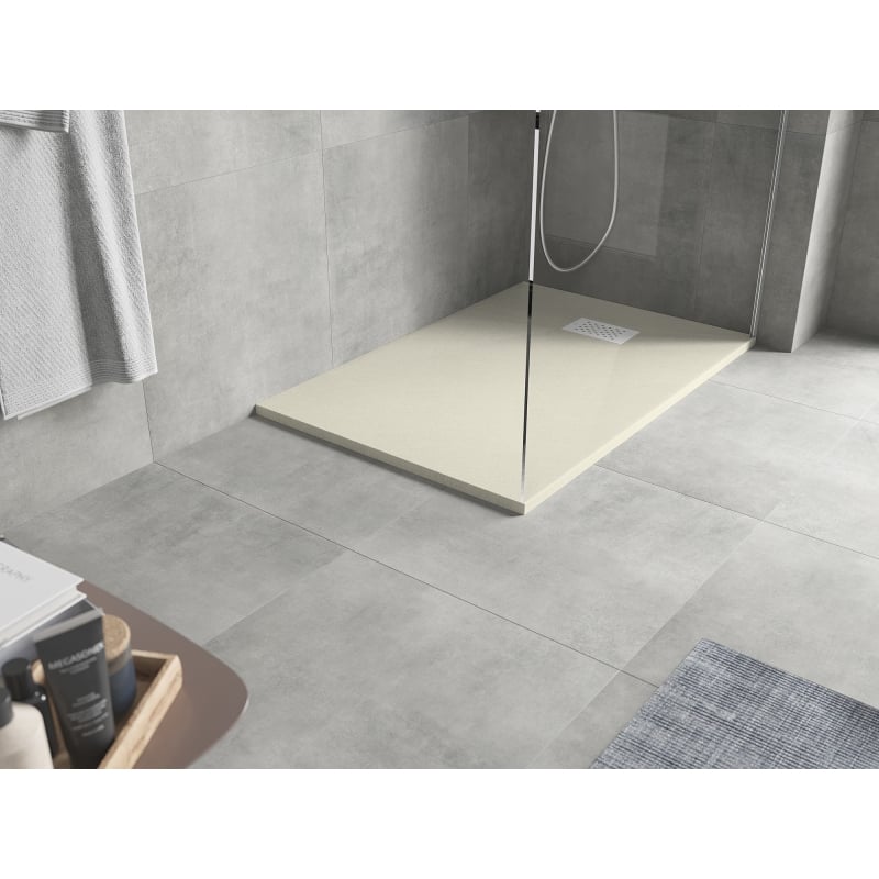 Mexen Hugo receveur de douche rectangulaire SMC 120 x 90 cm, beige, cache blanc - 42699012-W