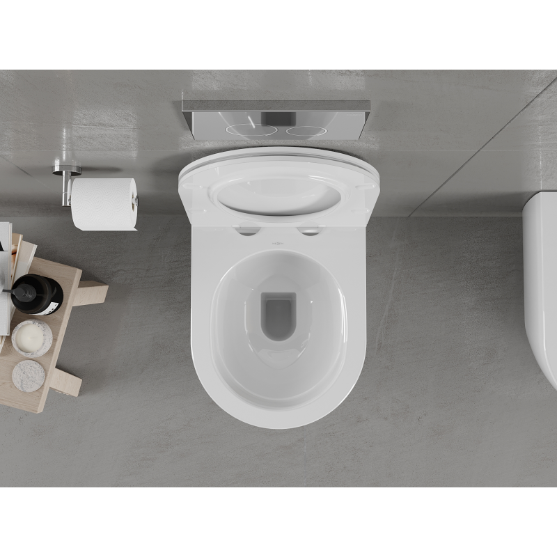 Mexen Carmen cuvette WC Rimless avec abattant slim à descente progressive, duroplast, blanc brillant - 30880500