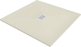 Mexen Hugo receveur de douche carré SMC 100 x 100 cm, beige, cache blanc - 42691010-W