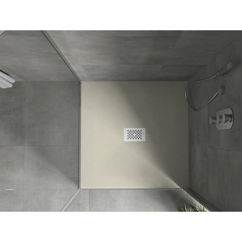 Mexen Hugo receveur de douche carré SMC 80 x 80 cm, beige, cache blanc - 42698080-W