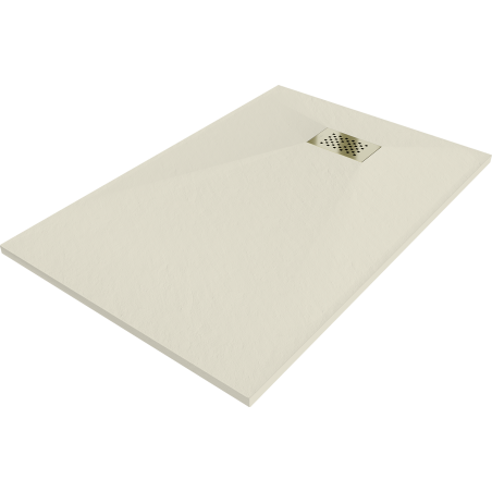Mexen Hugo receveur de douche rectangulaire SMC 120 x 70 cm, beige, cache-découvert doré - 42697012-G