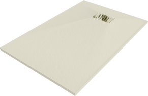 Mexen Hugo receveur rectangulaire SMC 120 x 80 cm, beige, cache doré - 42698012-G