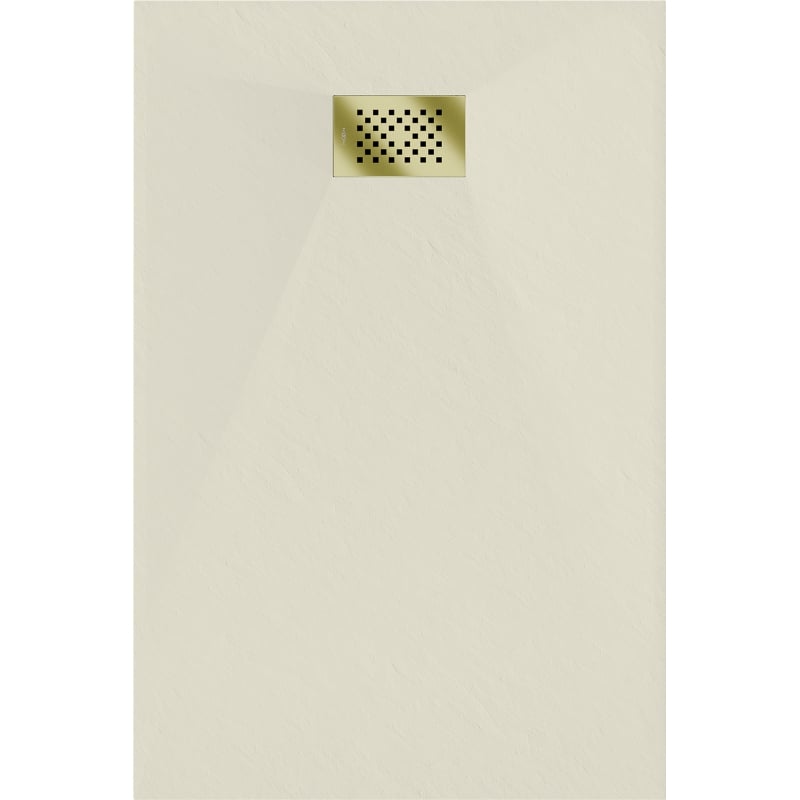 Mexen Hugo receveur de douche rectangulaire SMC 100 x 90 cm, beige, cache doré - 42699010-G