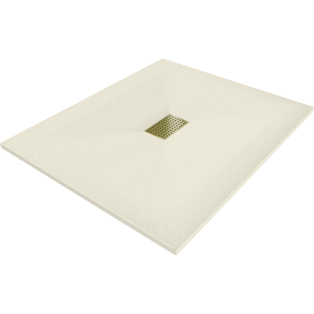 Mexen Hugo receveur de douche rectangulaire SMC 120 x 100 cm, beige, cache doré - 42691012-G