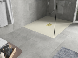Mexen Hugo receveur de douche rectangulaire SMC 120 x 100 cm, beige, cache doré - 42691012-G