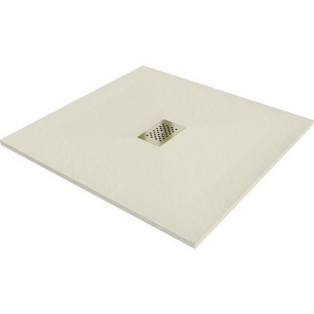 Mexen Hugo receveur de douche carré SMC 80 x 80 cm, beige, cache doré - 42698080-G
