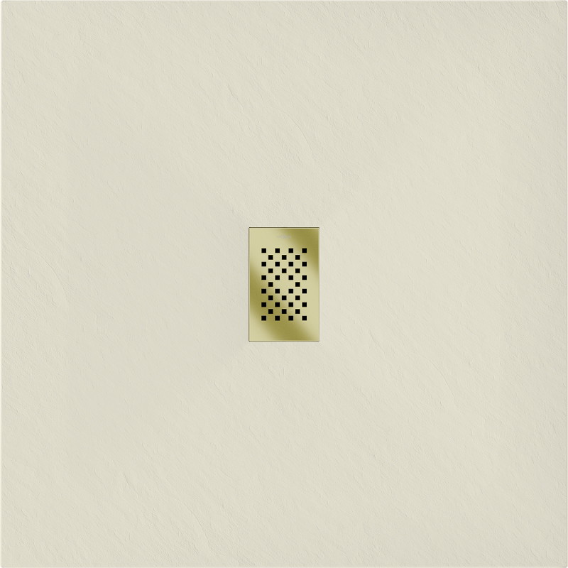 Mexen Hugo receveur de douche carré SMC 80 x 80 cm, beige, cache doré - 42698080-G