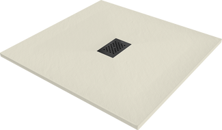 Mexen Hugo receveur de douche carré SMC 100 x 100 cm, beige, cache noir - 42691010-B