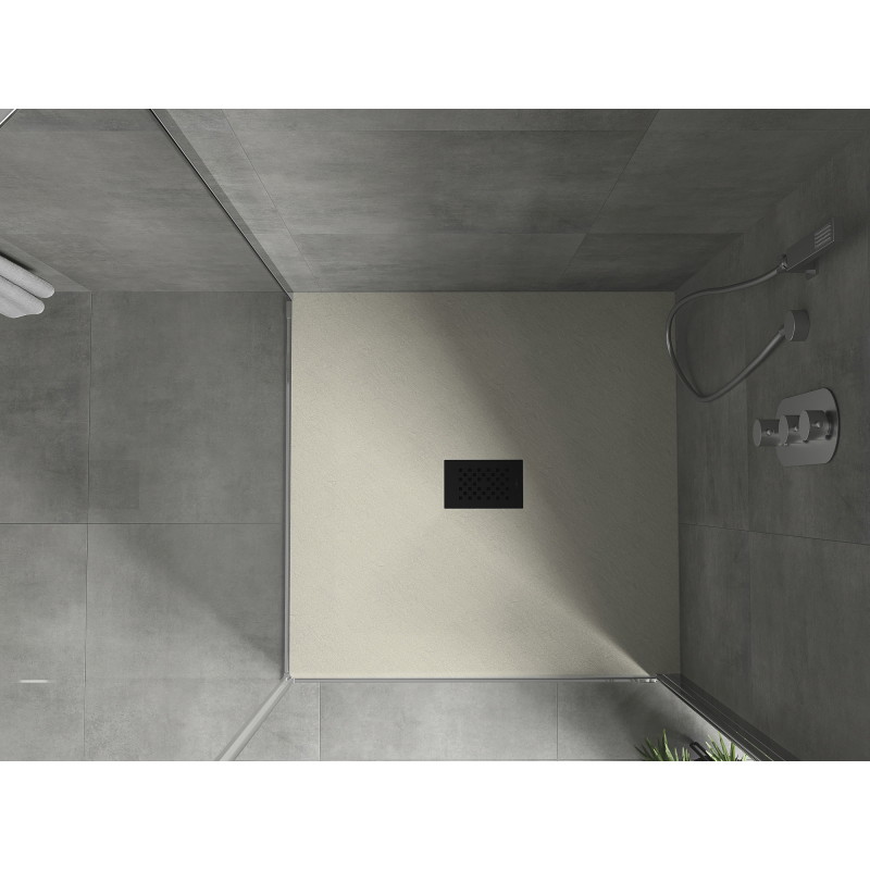 Mexen Hugo receveur de douche carré SMC 80 x 80 cm, beige, cache noir - 42698080-B