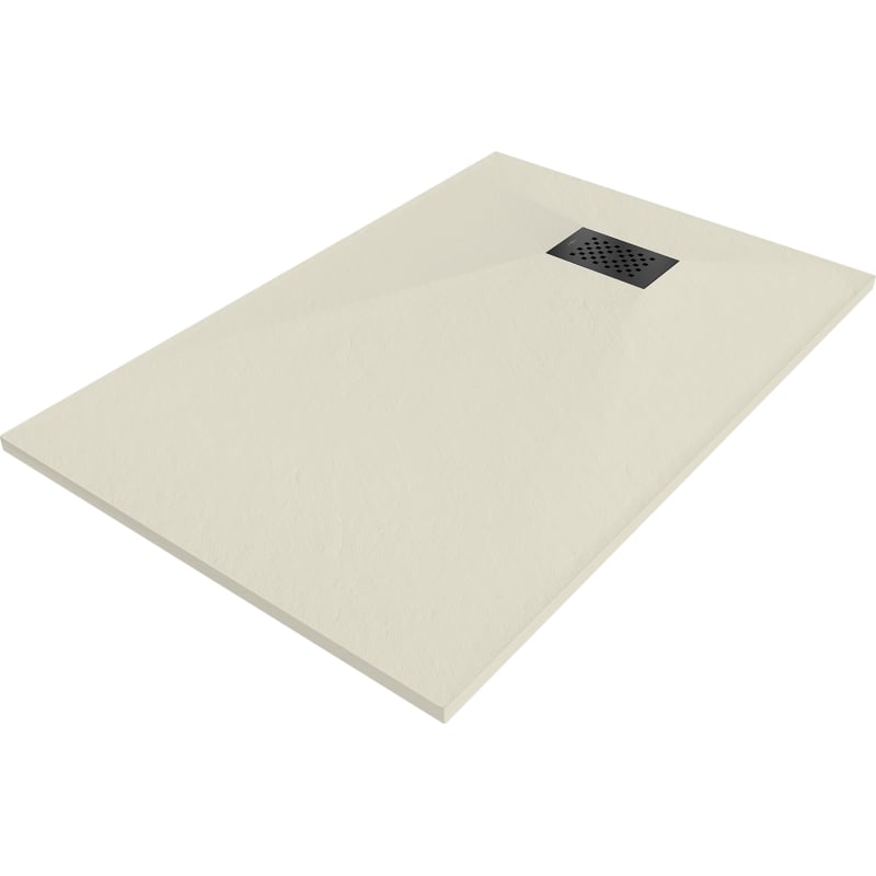 Mexen Hugo receveur de douche rectangulaire SMC 80 x 70 cm, beige, cache noir - 42697080-B