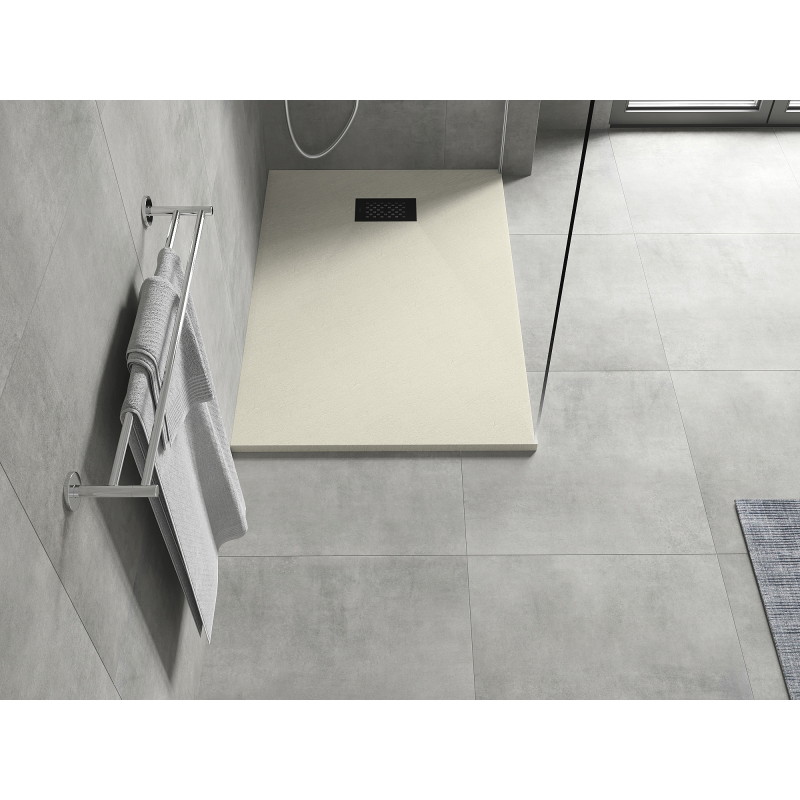 Mexen Hugo receveur rectangulaire SMC 120 x 70 cm, beige, cache noir - 42697012-B