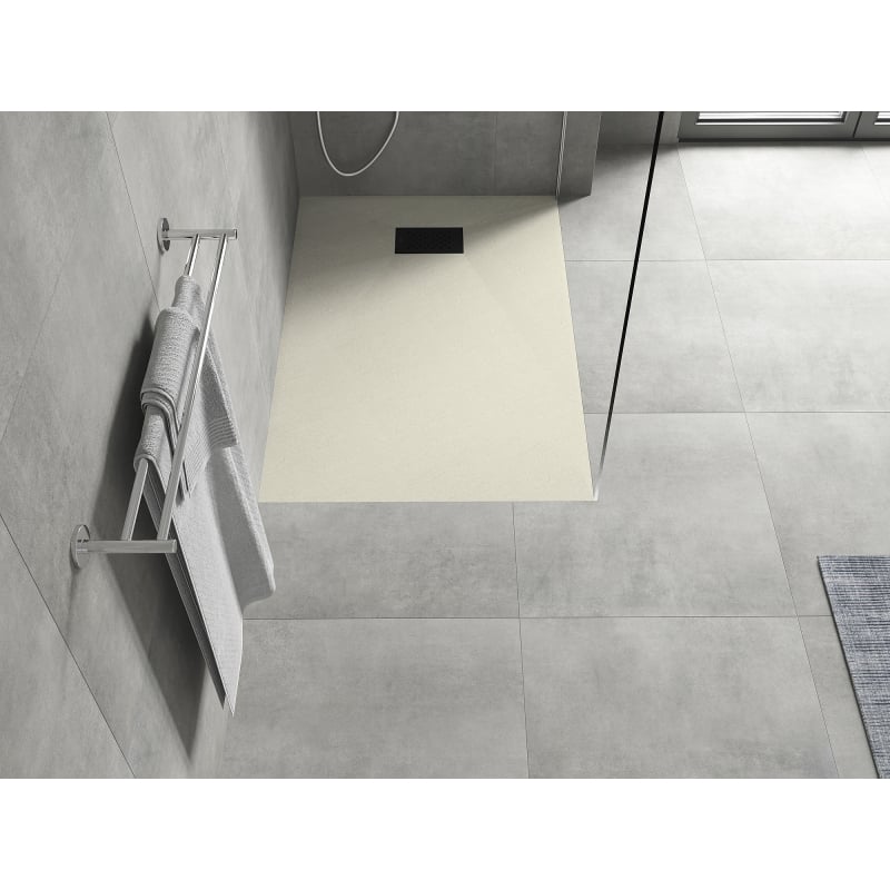 Mexen Hugo receveur de douche rectangulaire SMC 100 x 80 cm, beige, cache noir - 42698010-B