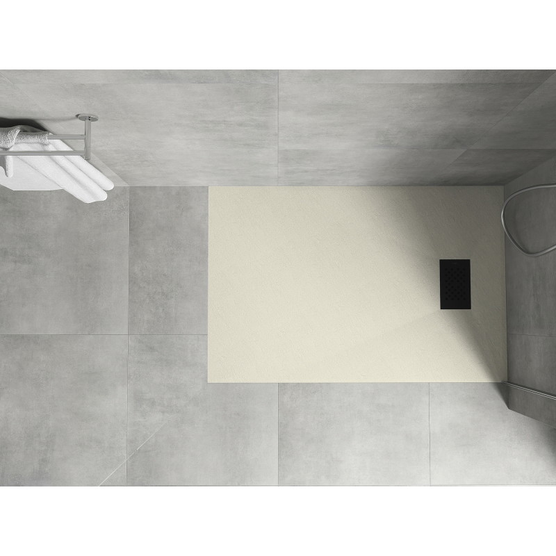 Mexen Hugo receveur de douche rectangulaire SMC 80 x 70 cm, beige, cache noir - 42697080-B