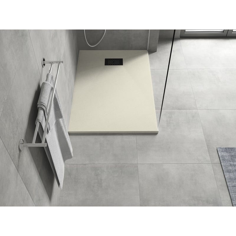 Mexen Hugo receveur de douche rectangulaire SMC 90 x 80 cm, beige, cache noir - 42698090-B