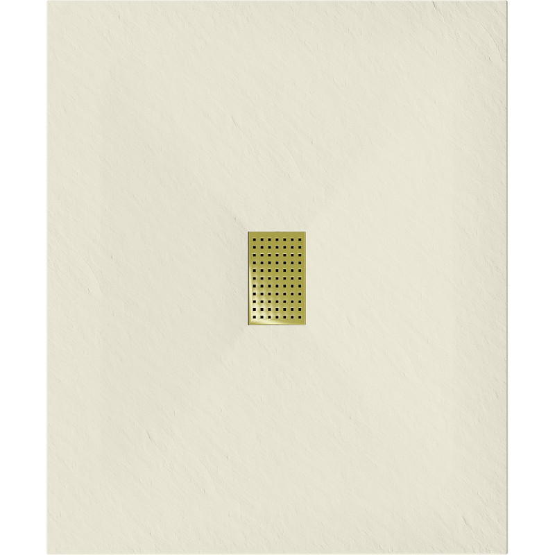 Mexen Hugo receveur de douche rectangulaire SMC 120 x 100 cm, beige, cache doré - 42691012-G