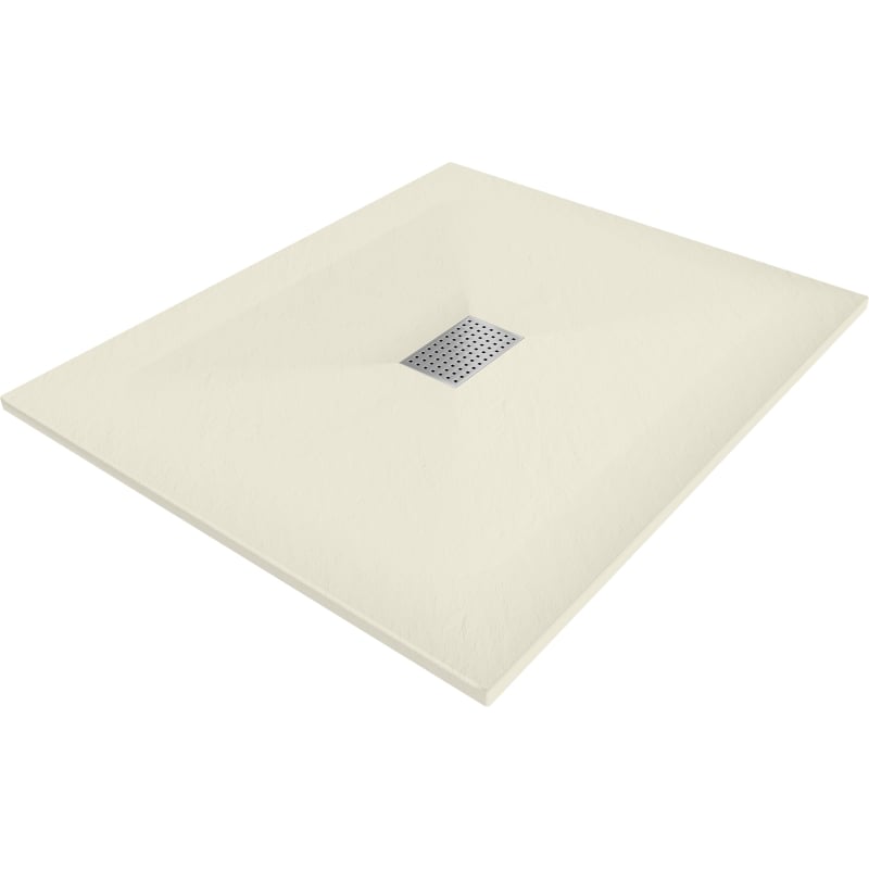 Mexen Hugo receveur rectangulaire SMC 120 x 100 cm, beige, cache inox - 42691012-X