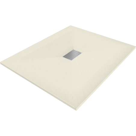Mexen Hugo receveur rectangulaire SMC 120 x 100 cm, beige, cache inox - 42691012-X