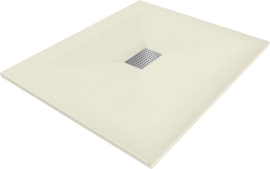 Mexen Hugo receveur rectangulaire SMC 120 x 100 cm, beige, cache inox - 42691012-X