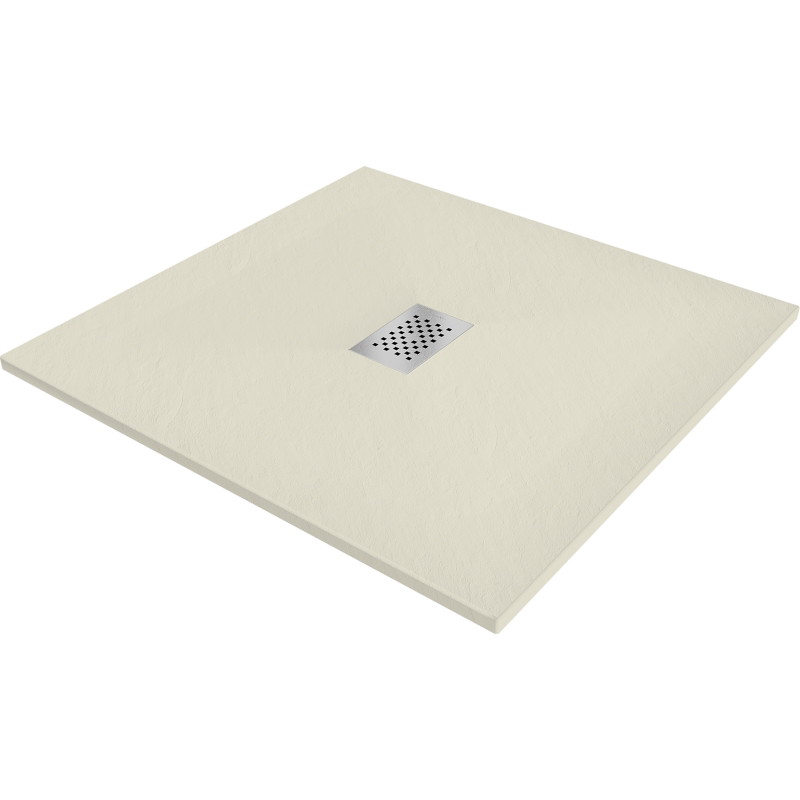 Mexen Hugo bac à douche carré SMC 80 x 80 cm, beige, cache inox - 42698080-X