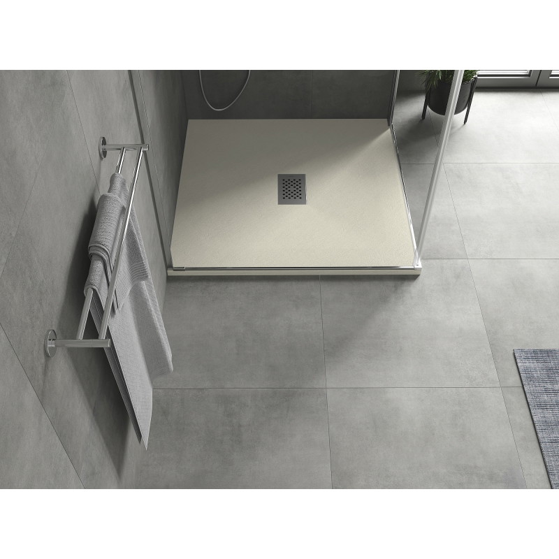 Mexen Hugo bac à douche carré SMC 80 x 80 cm, beige, cache inox - 42698080-X