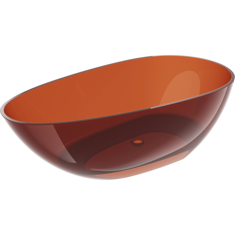 Mexen Glass baignoire autoportante transparente 170 x 85 cm, terre, bouchon chromé - 58061708505