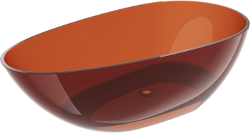 Mexen Glass baignoire autoportante transparente 170 x 85 cm, terre, bouchon chromé - 58061708505